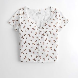 Hollister Button Up baby tee size small